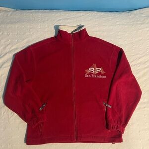 Lanza Red San Francisco Fleece Jacket fully zip women great Condition size xs